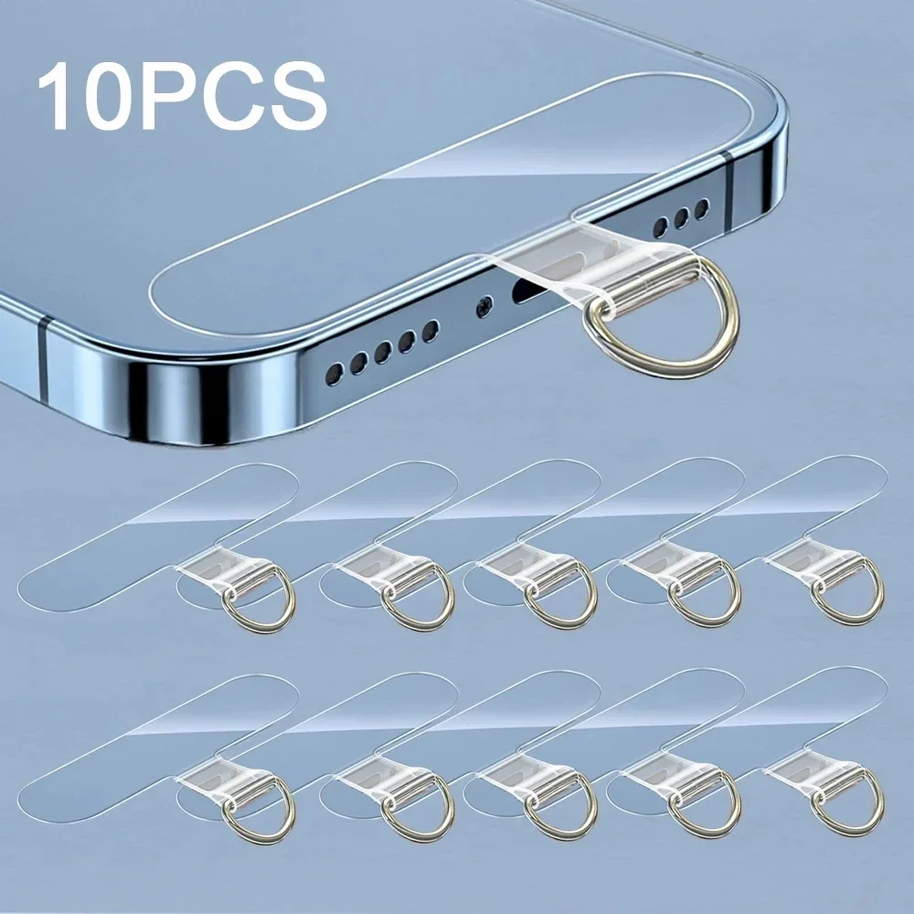 Universal Tpu Mobile Phone Anti-lost Lanyard Detachable Phone Hanging Cord Strap Patch Tether Pad 10Pcs