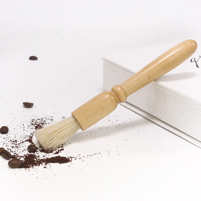 

Винтажная кофемолка, чистящая щетка в стиле ретро, инструменты для уборки бариста, шикарная щетка из массива дерева, аксессуары для кофемашины