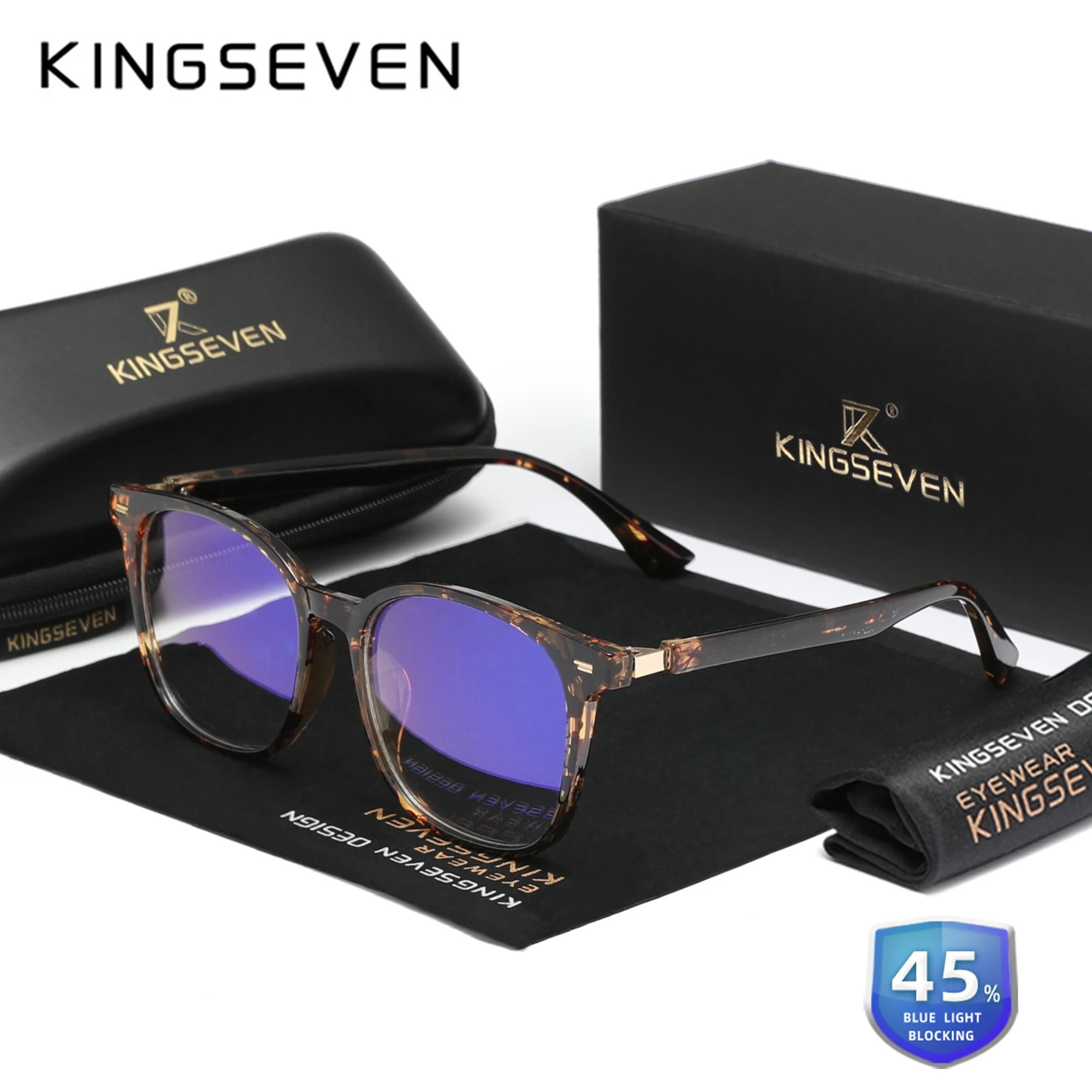 KINGSEVEN Brand New Anti-Blue Ray Glasses Men/Women Phone Computer Blue Blocking Fashion Eyewear Students Transparent Eyeglasses 3