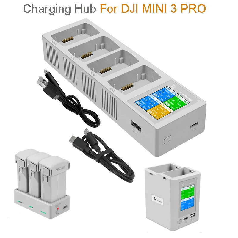 

Быстрое зарядное устройство для DJI Mini 3/4 Pro, зарядное USB-устройство с кабелем типа C, светодиодное зарядное устройство для DJI Mini 3 PRO, аксессуары для Дронов