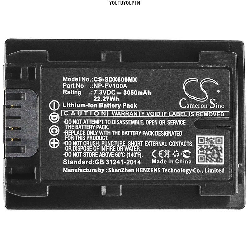 Batteria Della Fotocamera Per Fdr-Ax700 Fdr-Ax53 Fdr-Axp33 Fdr-Ax33 Hdr-Pj620