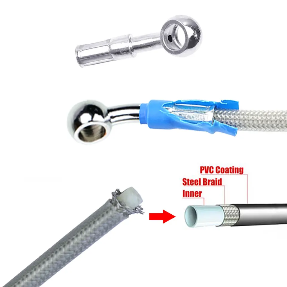 CABLE D'EMBRAYAGE,Silver 550MM--Tuyau De Frein Hydraulique Noir