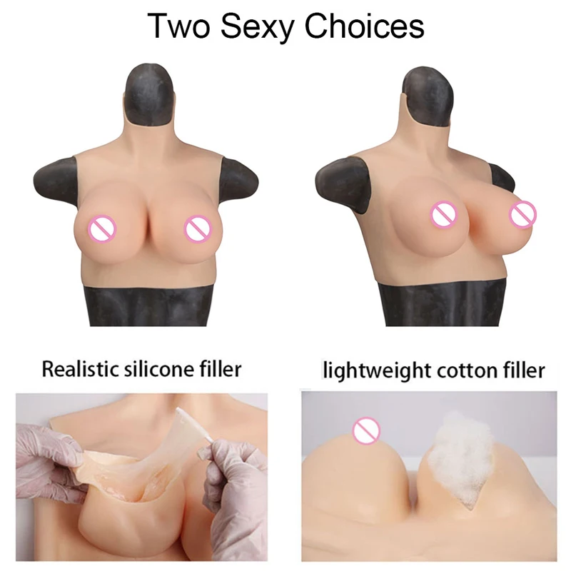 Silicone Breastplate Cotton Filled C Cup Realistic Fake Boobs