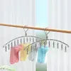 10Pegs Stainless Steel Clothes Drying Hanger Windproof Clothing Rack Clips Sock Laundry Airer Hanger Underwear Socks Holder 4