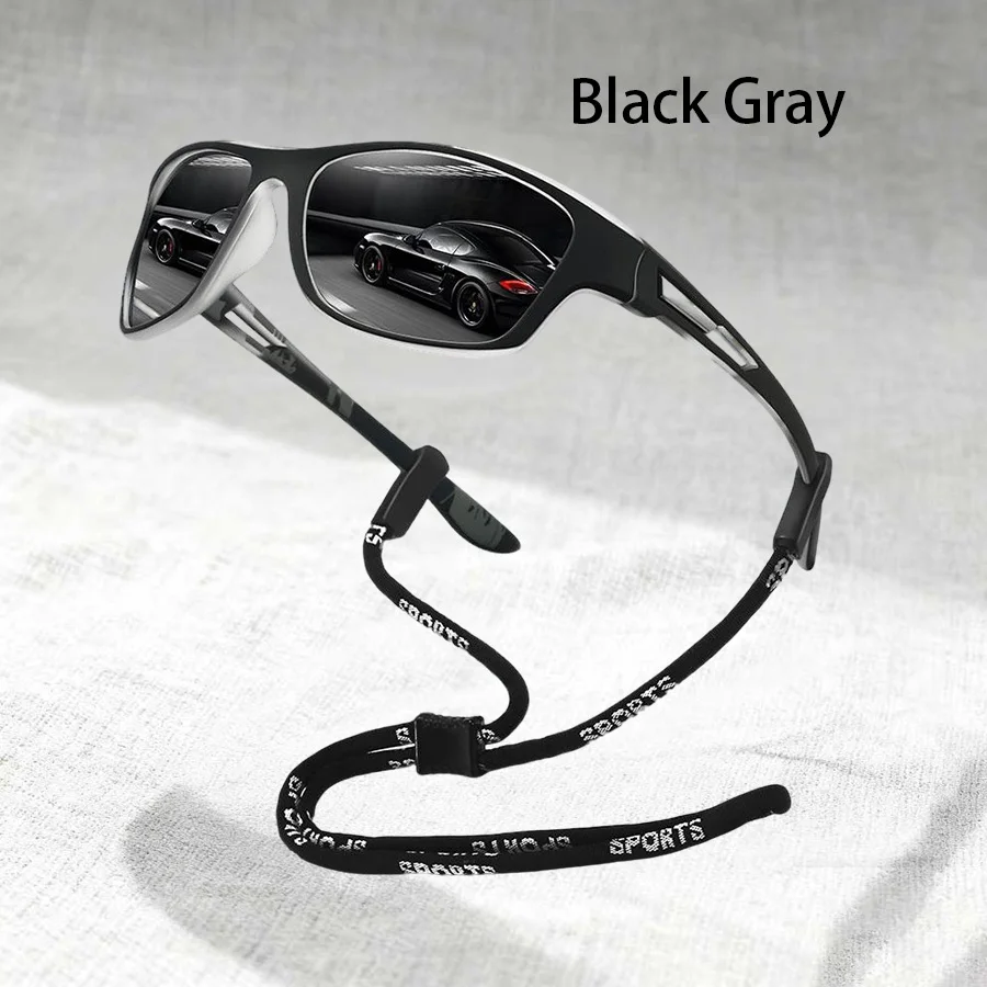 Modische Muster-Rahmen-Sonnenbrille mit Kette Sport-Sonnenbrille für Männer und Frauen Fahren Angeln Radfahren Bergsteigen Sport UV400 Sonnenbrille – Detail 2