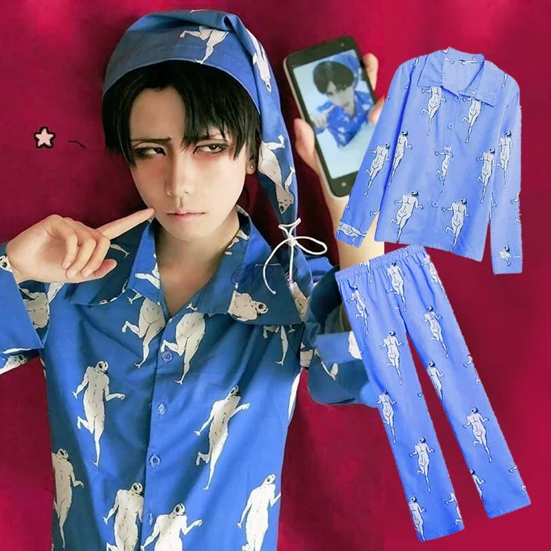 anime-attack-on-titan-levi-cosplay-traje-para-adultos-pijamas-camisa-calcas-chapeu-shingeki-no-kyojin-calcas