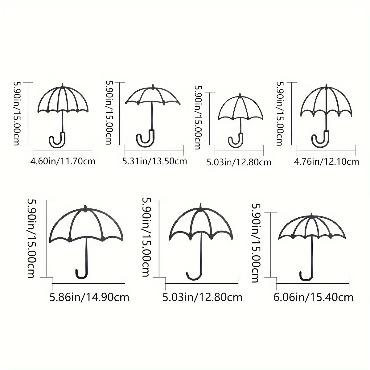 

CIFBUY Decoration 7PCS Metal key hanger Coat Hook Creative Umbrella Hook Housewarming Gifts Multifunctional Hook, Aesthetic Roo