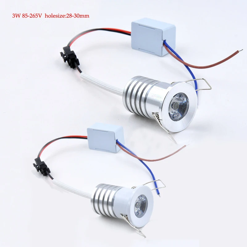 LED Downlight Recessed Ceiling Spotlight Ceiling Lamps for Dimmable 3w Energy-Efficient Recessed Downlight Aluminum COB Home Office Store Spot 28mm Hole