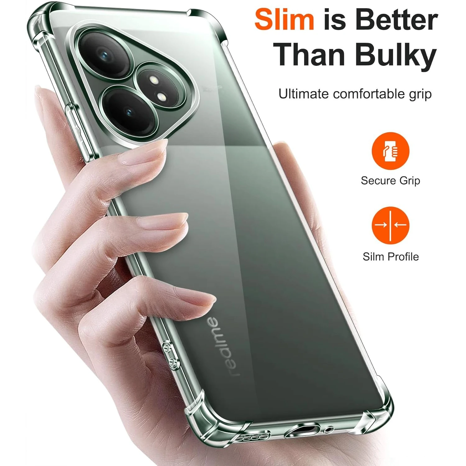 Shockproof Clear TPU Protective Phone Case with Four-Corner Reinforcement