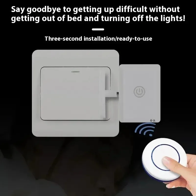 Wireless Control Light Switch Tool, Automatic Button Device, Intelligent USB Rechargeable, Convenient Remote Control Lazy People