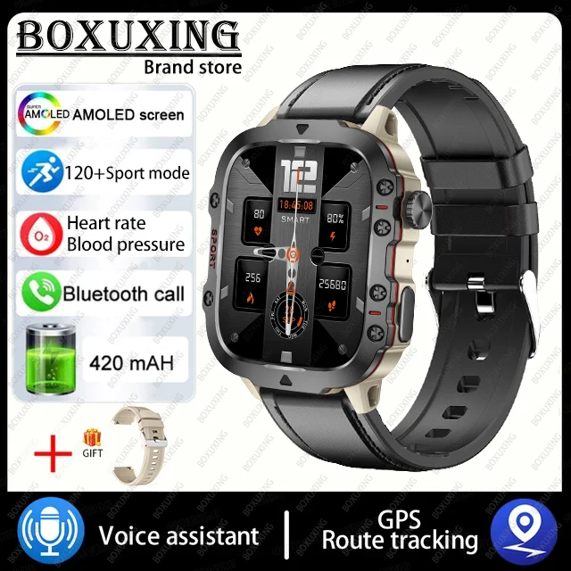 For Xiaomi Rugged Military GPS Smart Watch Men AMOLED 1.96 20