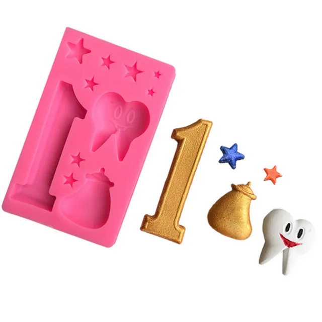 Silicone Mold For Chocolate Biscuit Candy Gummy Cake Decorating Baking Molds  Letter and Numbers With Happy