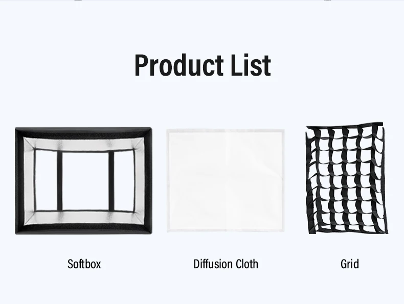 Foldable Softbox for Godox LEDP260C Video Light Portable Softbox Diffuser with H