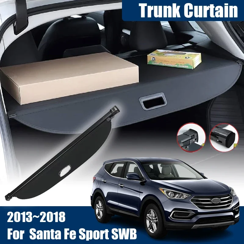 Pelle Tappetini bagagliaio per Hyundai New SantaFe 2013-2018 (7 seats), Copertura Tappetino Protezione Antiscivolo Impermeabile Copri Baule Tappeto Accessori