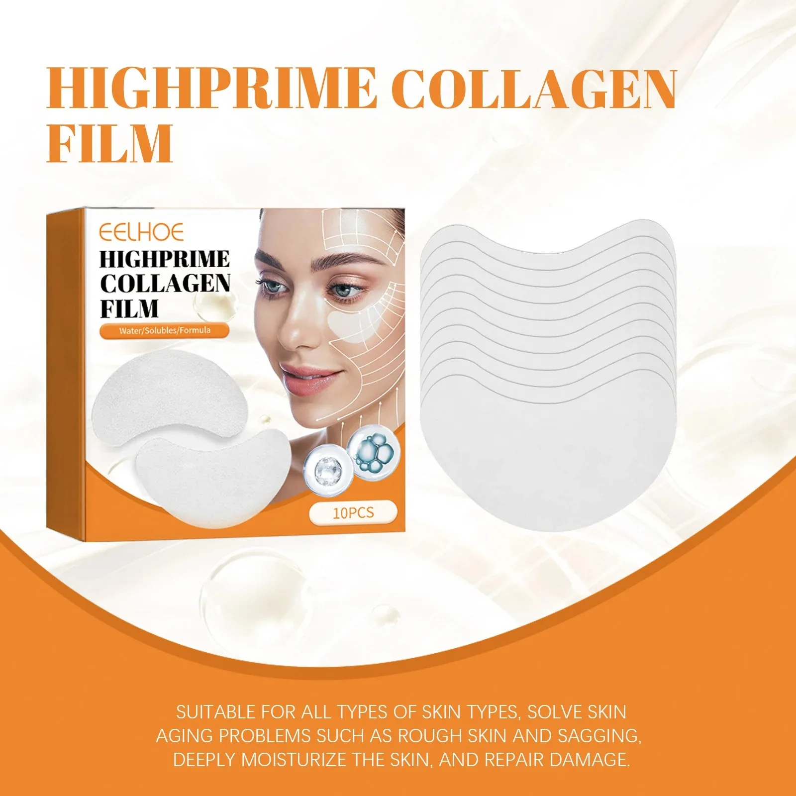 Collagen Water Soluble Eye Mask Remove Bags Dark Circles Anti Wrinkle Firming Patches Lifting 10/2pcs/Box