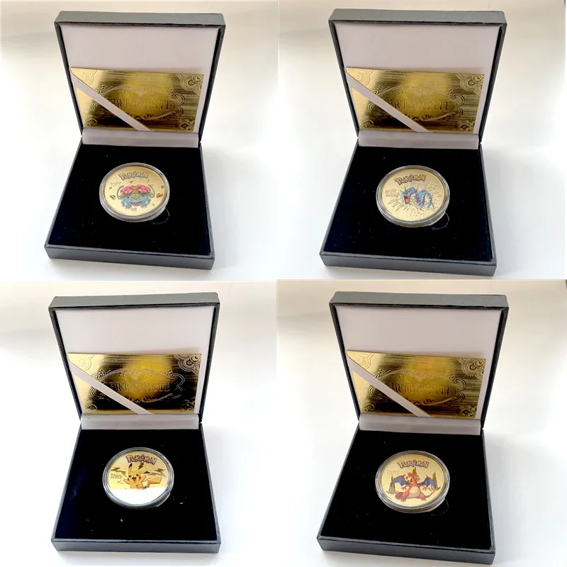 

New Charming Pokemon Commemorative Coin Kawaii Pikachu Patterns Gold Plated Color 15 Patterns Collection Anime Perfect Gifts