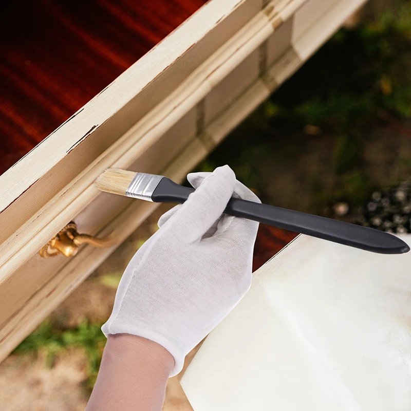 Paint Brushes Natural Bristle Small Paint Brush with Wood Handle for Stains Wall Door Cabinets Furniture