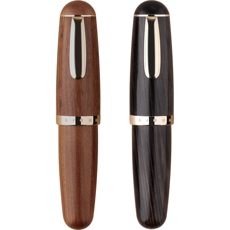 

Moonman /MAJOHN Q1 Wooden Mini Fountain Pen Brown Black Portable Ink Iridium EF F Nib Palm Short Office Writing Gift Stationery