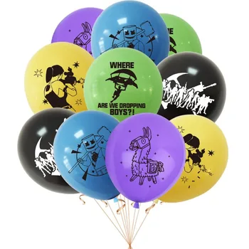 10Pcs Fortnite Game Balloon Set Kawaii Anime Figure Balloons Kids Happy Birthday Party Decoration Supply Kids Toys Gifts