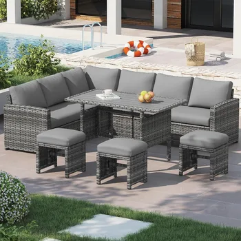 7-Piece Wicker Patio Set 1
