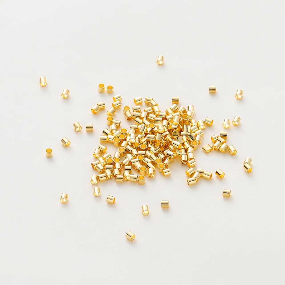 100 teile/los 1,5/2/2,5mm 14K/18K Gold Farbe Überzogene Messing Positionierung Perlen für DIY Armband Halskette Schmuck Machen Zubehör – Detail 10