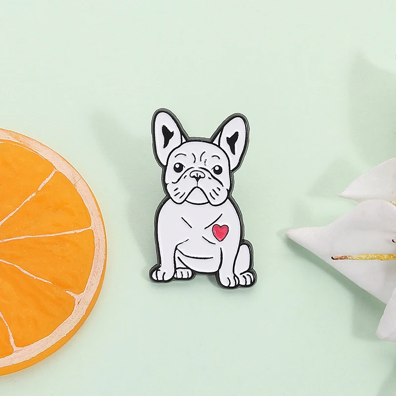 Niedliche Tiere Emaille Pins Französische Bulldogge Metall Broschen Mode Revers Abzeichen Rucksack Kleidung Schmuck Geschenk für Freunde – Detail 9