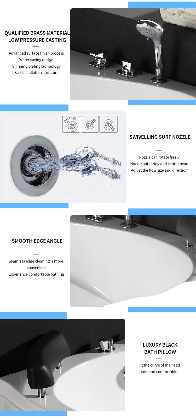 White Sale Modern Indoor Glass Bath Prices Spa Massage Corner Multi Functional Acrylic Jacuzzier Hot Tub Bathtubs & Whirlpools 5