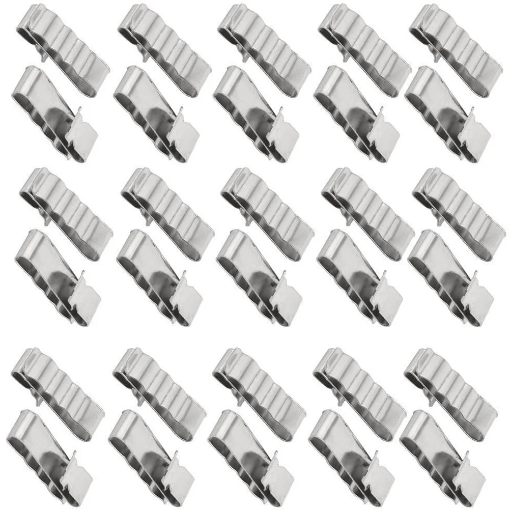 

30pcs Photovoltaic Cable Clamp Stainless Steel Trailer Wire Harness Clip Clamp