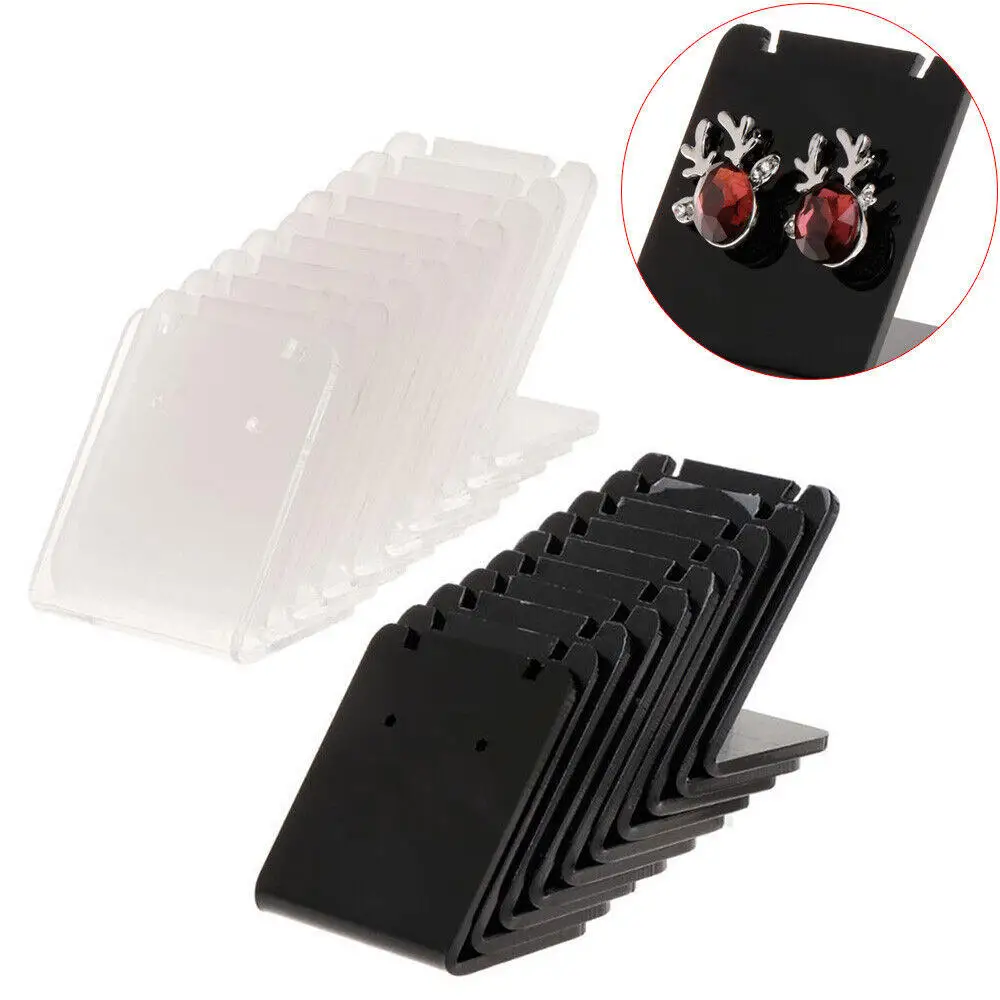 80% hot sales 32 holes 6 hooks necklace hanging stand holder 4 tiers jewelry show rack organizer Jewelry Display Stand Holder Acrylic L Shape Rectangle Earring Necklace Ear Stud Storage Organizer Rack Jewelry Show Props Shelf