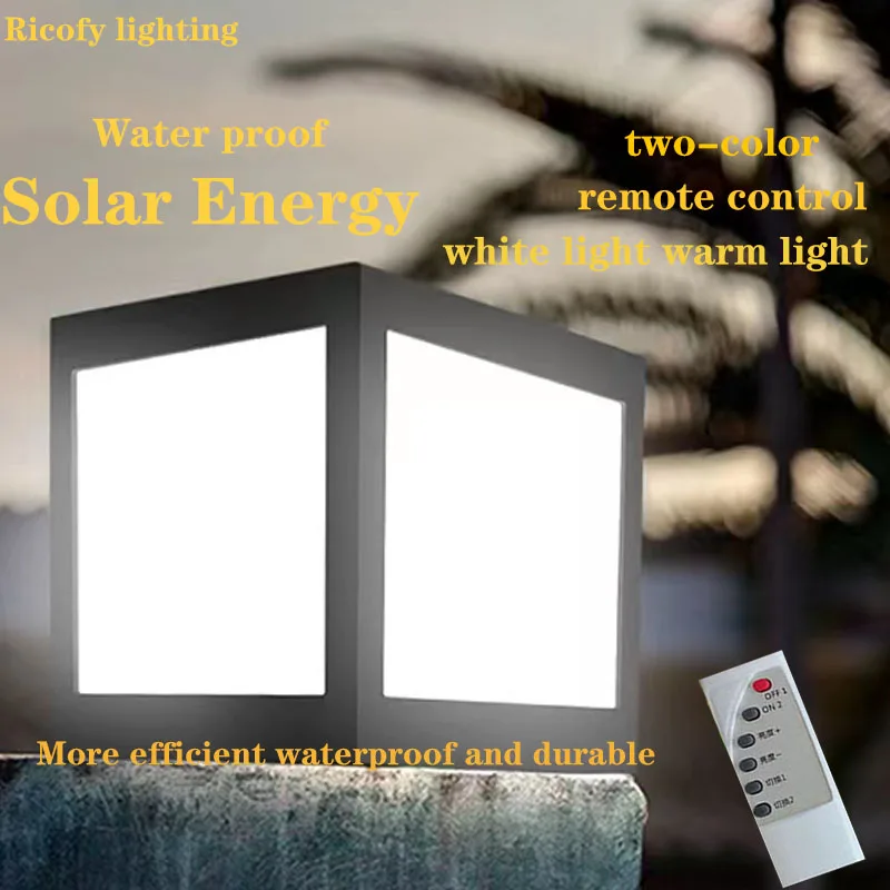 Solar Outdoor Lig Waterproof Pillar Light Solar Energy Powered Column Lamps Decorative Lighting for Outdoor Landscape Villa Lawn edison 5w 9w r7s ceramic led bulb 80 120leds dimable floodlight length 118mm 78mm ac110 220v power supply energy saving lamps