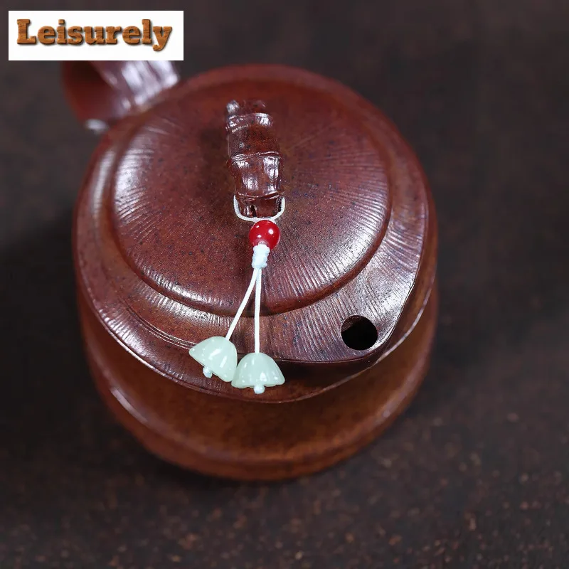 200ml Yixing Purple Clay Teapots Handmade Bamboo Joint Pot Raw Ore Wood-fired Porcelain Mud Kettle With Infuser Zisha Tea Set