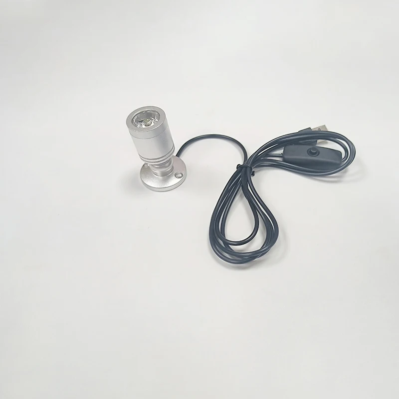 Description Picture 6 of itemLed USB Spotlight 3W DC5V Jewelry Cabinet Showcase Counter Lamp Surface Mounted Ceiling Mini Spot Light USB plug Black/Silver