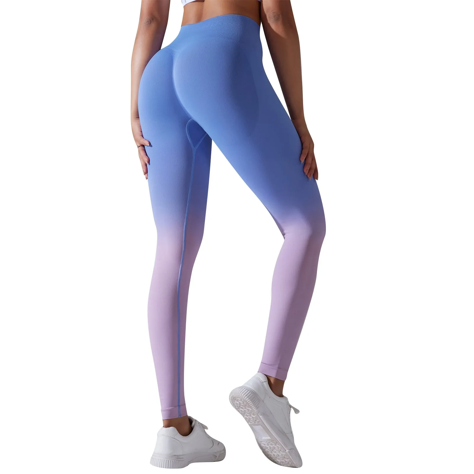 

New Seamless Tie Dye Gradient Tights Women's High Waist Hip Lift Yoga Pants, Fashion Tight Elastic Fitness Pants Sports Pants