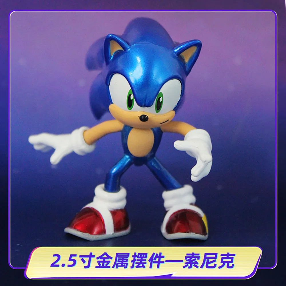  JADA Sonic The Hedgehog 2.5 인치 금속 액션 피규어 장식품 너클 테일 섀도우 캐릭터 소년을위한 데스크탑 장식