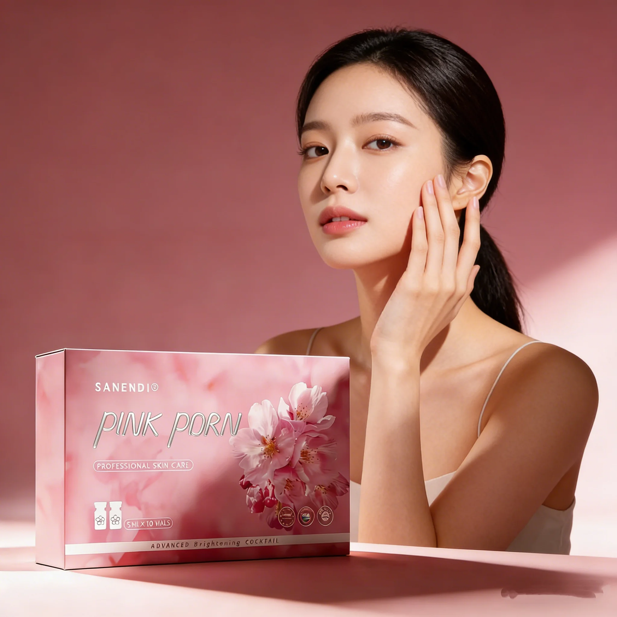 10vials Pink PDRN Salmon DNA Facial Serum For DermaPen Face Glow Peptide Hyaluronic Acid Brighten Cocktail Korean Skin Care Set - immagine 2