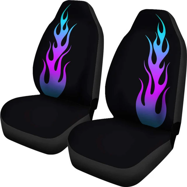 Flammen In Türkis und Lila Ombre auf Schwarz Auto Sitzbezüge Set von 2,  pack von 2 Universal Front Sitz Schutzhülle - AliExpress