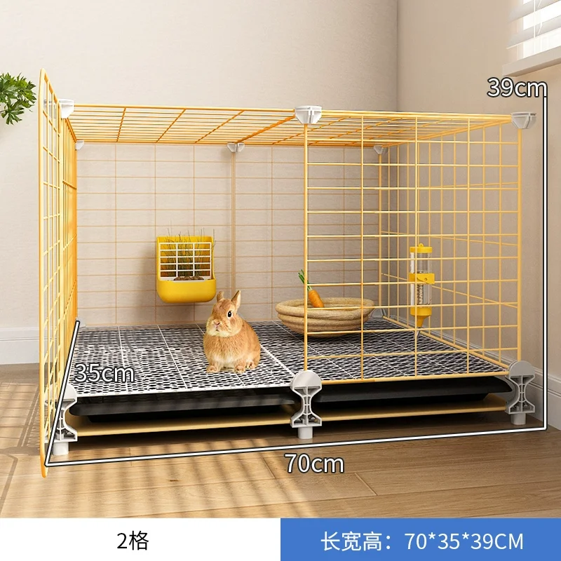 Велика двостороння клітка для кроликів, металева дротяна клітка для домашніх тварин зі знімним підносом, домашній будиночок для кроликів для приміщень, містке середовище проживання для кроликів
