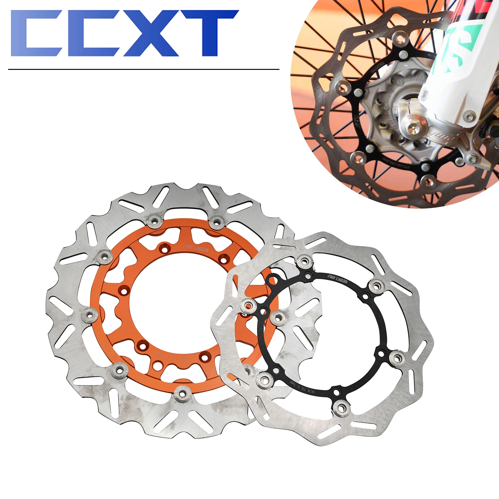 

Motorcycle 320MM 260MM Front Brake Disc Rotors 6 Holes Steel Disk For Husqvarna TC TX FE FC FX TE 450 350 300 250 125 2014-2023