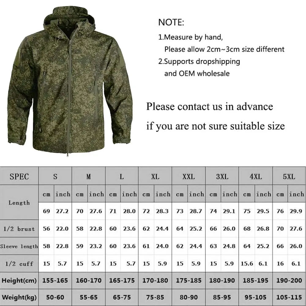 Winter Tactical Sets Men Multi-Pocket Hooded Jackets+Straight Cargo Pant 2 Pcs Suits Tactical Suit Camo Waterproof Windproof Tactical Set