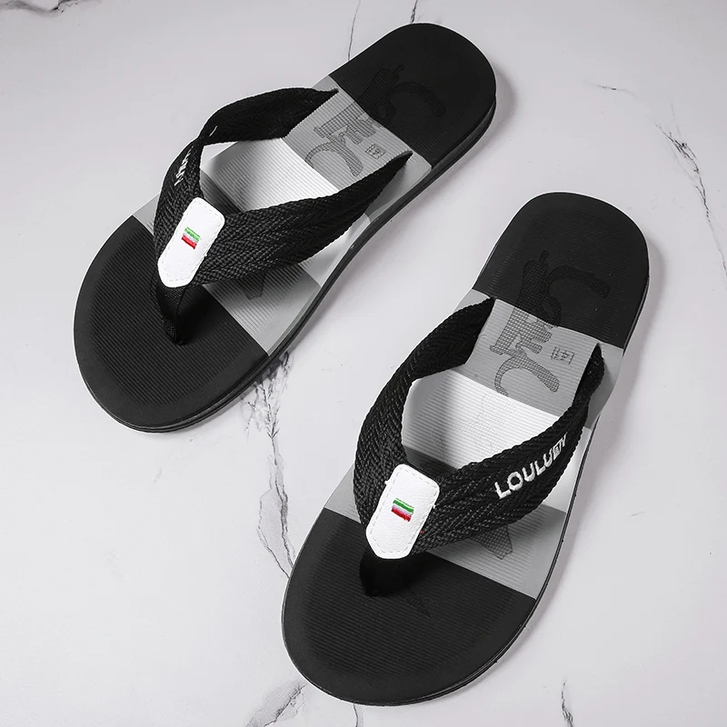 Men's Flip Flop Open-Toe Casual Slip-On Shoes Breathable Comfortable Soft Flat Heel for Spring Summer Autumn - 2