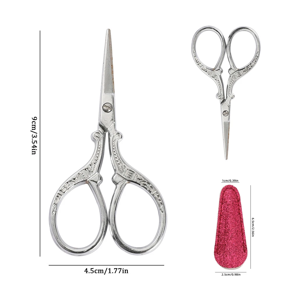 Conjunto de tesouras de bordado com bainha de couro para costura, artesanato, trabalho de arte, rosqueamento, bordado, ferramentas diy costureira