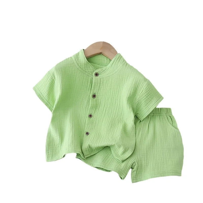 Summer Kids' 2-Piece Set Breathable Cotton Short Sleeve Outfit Solid Color Unisex Baby & Toddler Clothes 0-5 Years kids clothing set,girls clothing set,boys clothing set
