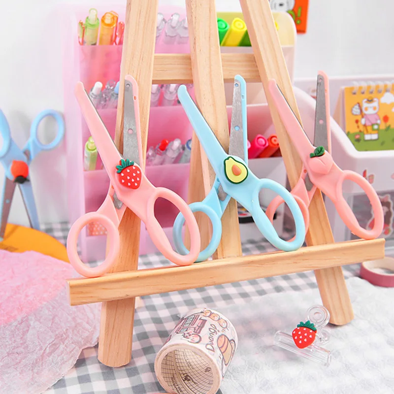 Cute Mini Scissors Children with Protective Sleeve Paper Cutter Scissors  Girl Heart Student Portable Stationery Handmade Knife