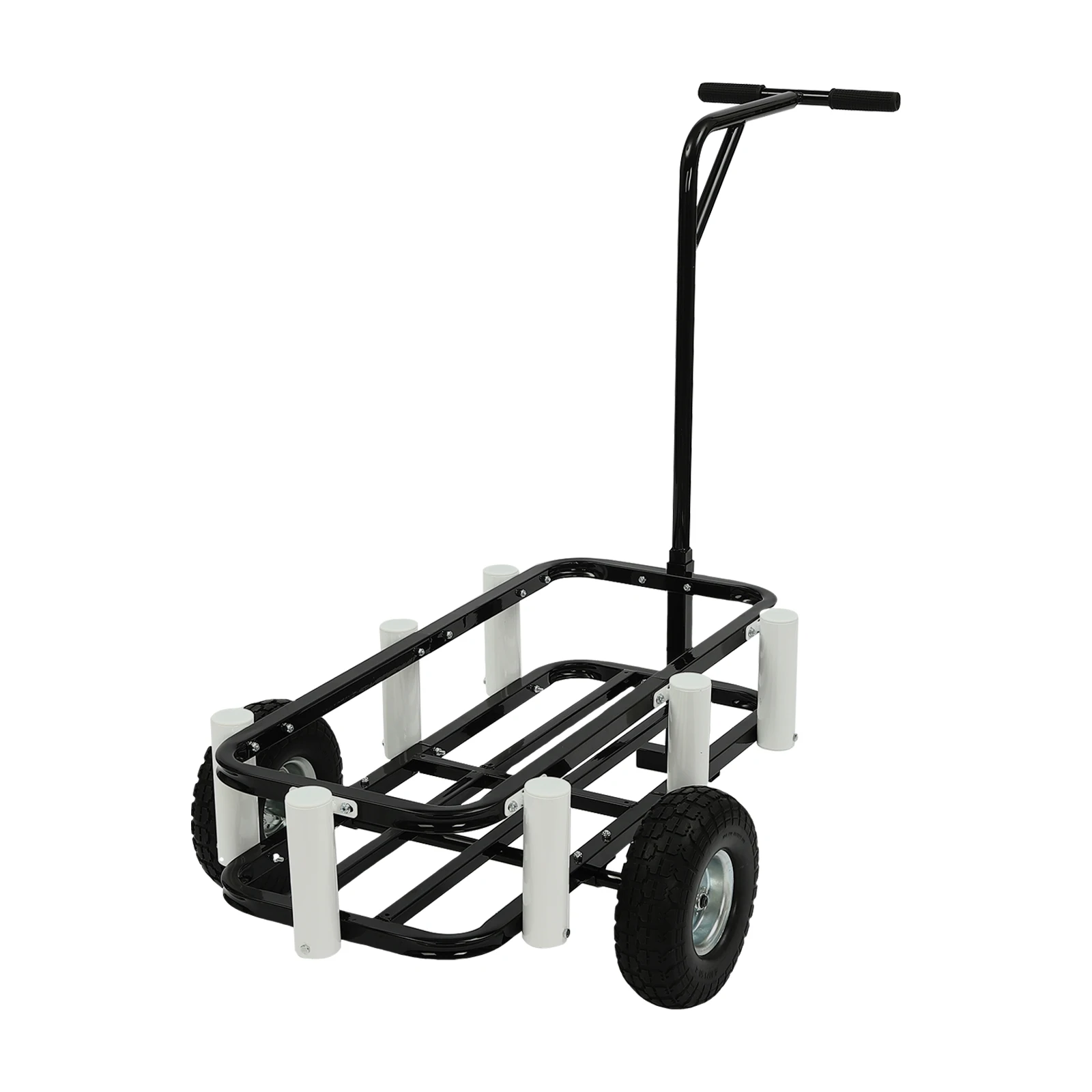 Support de canne à pêche en métal à 3 couches avec roues pour