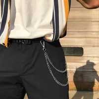Jeans à la taille en métal de style punk, accessoires de mode, pendentif hip-hop, pantalon polyvalent 3