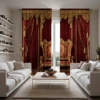 2pcs HD digital curtain printing simulation valance red palace style yellow embroidery home decoration style decoration livin 3