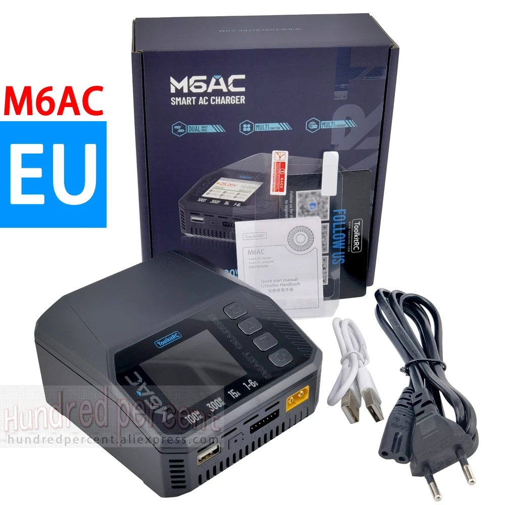ToolkitRC M6AC Smart Lipo Battery Charger Discharger AC 120W DC300W MAX30A for 1-6S Battery FPV Model Spare Part LiHV LIFE LILON thumbnail 3