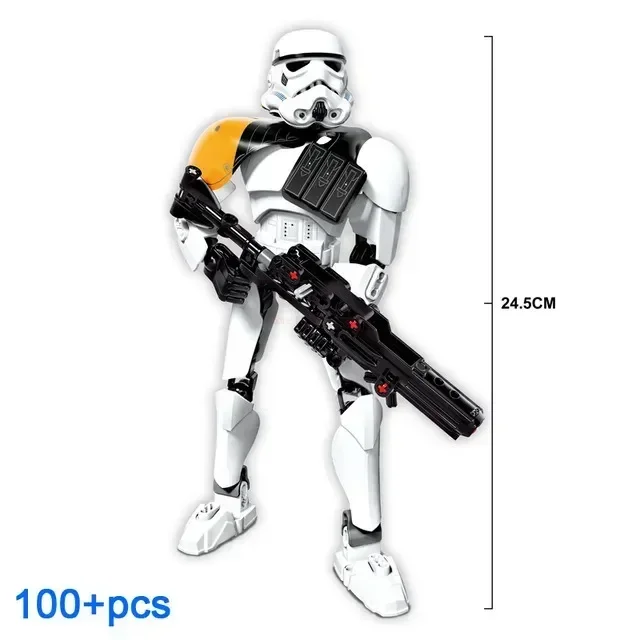 thumbnail image 1 of Figura de Star Wars de 452 piezas con sables de luz, modelo de batalla mandaloriano, adornos hechos a mano para armar, 1 of 5