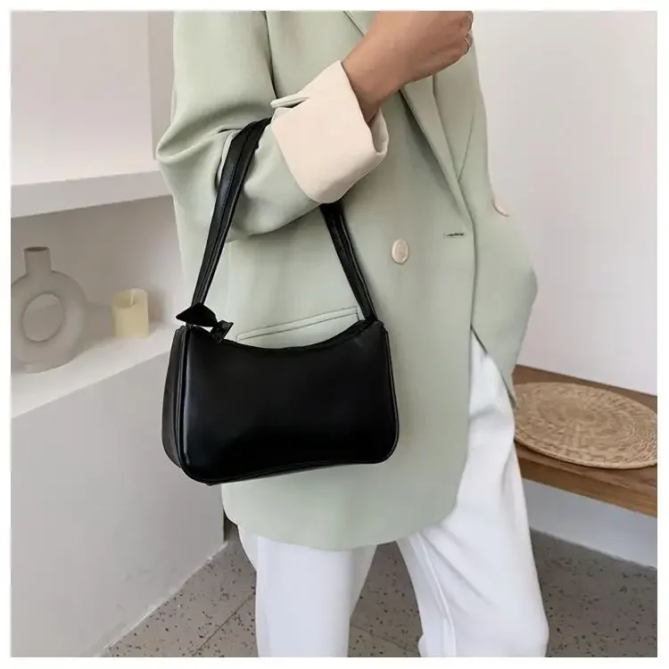 Retro PU Leather Womens Handbag - Vintage Shoulder Tote