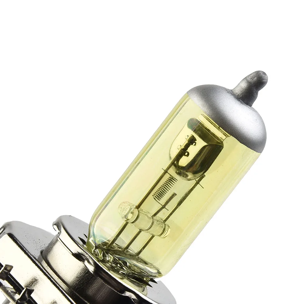 

Headlamp Lamp Bulbs Yellow Waterproof Car DC 12V 6A Halogen 2x Xenon Headlights H4 55W 5000K Gas HOT NEW Durable